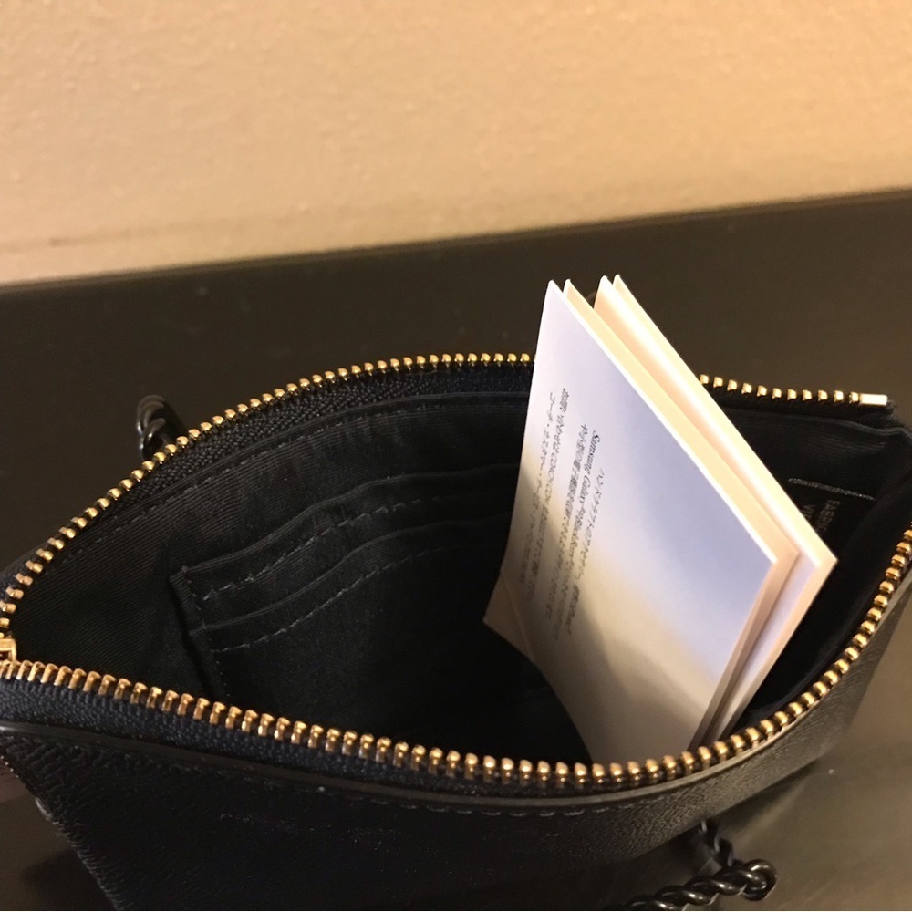 Coach classic black & gold fabric C design wristlet. NWOT - Picture 4 of 4